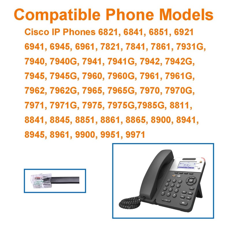 KEMEILE Cisco Phone Headset Corded RJ9 Telephone Headset with Noise Cancelling Mic Compatible with Cisco CP-7821 7841 7942G 7931G 7940 7941G 7945G 7960 7961G 7962G 7965G 7975G 8841 8861 9951 9971 etc - Image 4